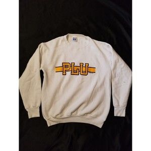 VTG PLU Sweatshirt XXL University Spellout Logo Sweater 80s Vintage College 2XL